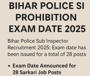 Bihar Police Sub Inspector Prohibition admit card 2025 download Now