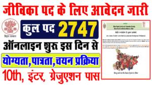 Bihar Jeevika Recruitment 2025: Apply now for 2747 Post